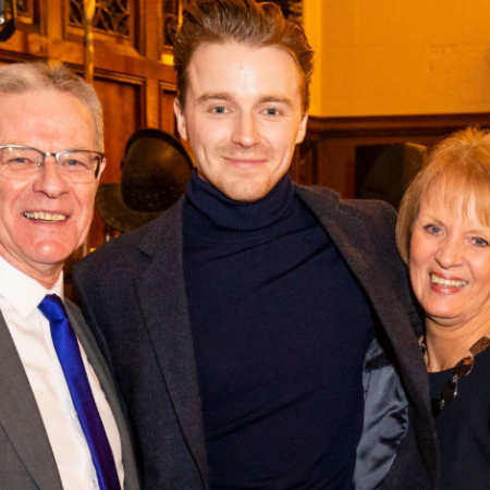 Jack Lowden with his mother and father.